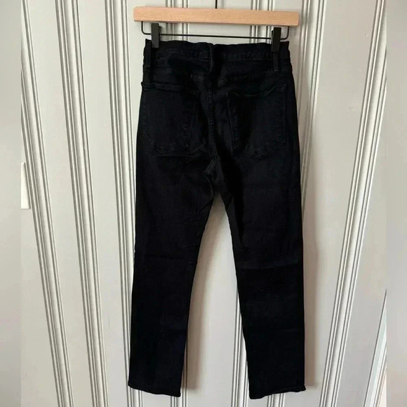 Frame LE HIGH STRAIGHT JEAN - FILM NOIR black cropped size 27 high rise - Picture 5 of 9